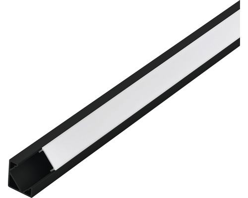 Alu-Eckschiene Opal Corner Profile 2 2000 mm schwarz-weiß LED-Profilleuchte für Eckmontage