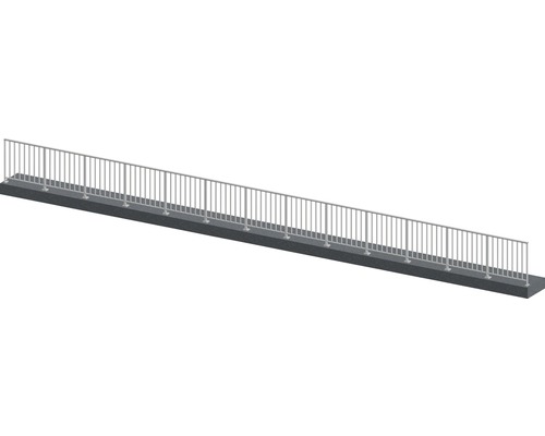 Pertura Geländer-Komplettset Triton taupe G-Form Aluminium für Bodenmontage 13 m Geländer auf einem Betonfundament