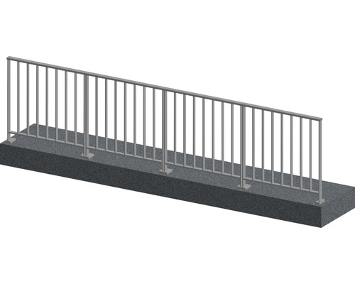Pertura Geländer-Komplettset Triton taupe G-Form Aluminium für Bodenmontage 4 m Metallgeländer zur Montage auf Beton