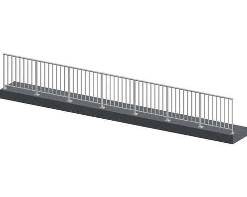 Pertura Geländer-Komplettset Triton taupe G-Form Aluminium für Bodenmontage 7 m Geländer aus Metall auf Betonfundament