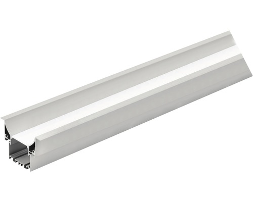 Einbauprofil Diffuser Opal Recessed Profile 3 2000 mm alufarben-weiß Aluminium LED Profil für Innenräume