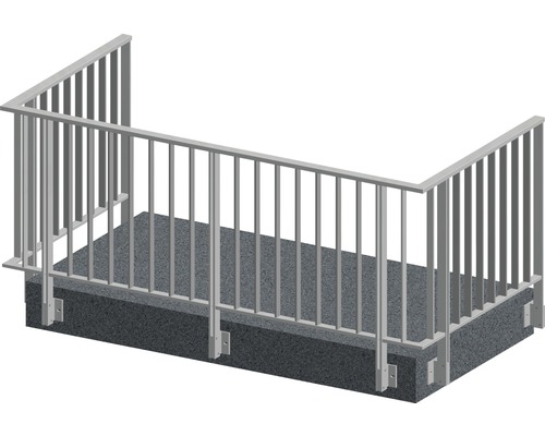 Pertura Geländer-Komplettset Triton anthrazit U-Form Aluminium für Seitenmontage 5 m Balkongeländer aus Metall auf einem Balkon