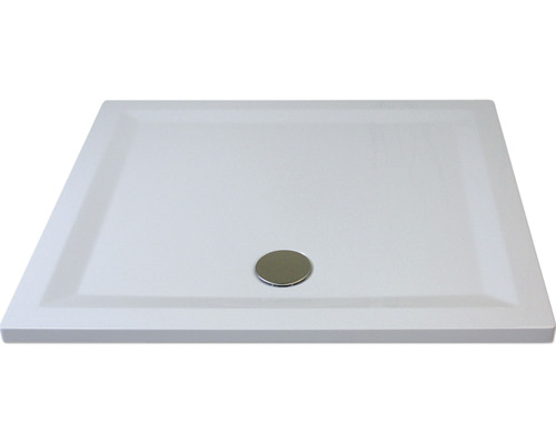 Extraflache Reckteck-Duschwanne Breuer Q72 Flat Line Design 75x90x3,5 cm weiß Quadratische Duschwanne mit Abfluss