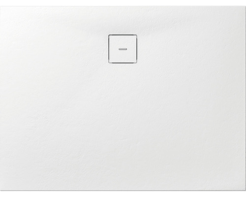 Extraflache Rechteck-Duschwanne Breuer Modern Line Q72 Steinoptik weiß 80 x 120 cm Duschwanne aus Sanitäracryl mit quadratischem Ablauf