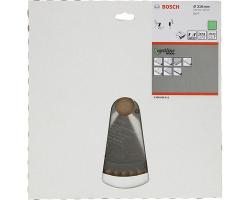 Bosch Kreissägeblatt Optiline Wood mit 216 Millimeter Durchmesser