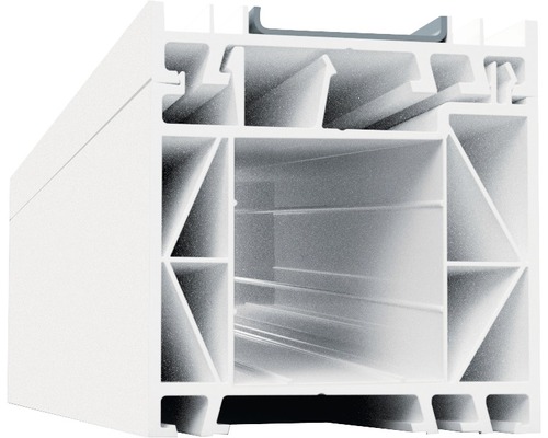 Verbreiterungsprofil 60 mm ARON Basic weiß/weiß Länge 1400 mm Querschnitt eines Fensterprofils