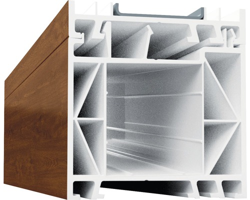 Verbreiterungsprofil 60 mm ARON Basic weiß/goldenoak Länge 1400 mm Fensterprofil aus Kunststoff mit Holzdekor