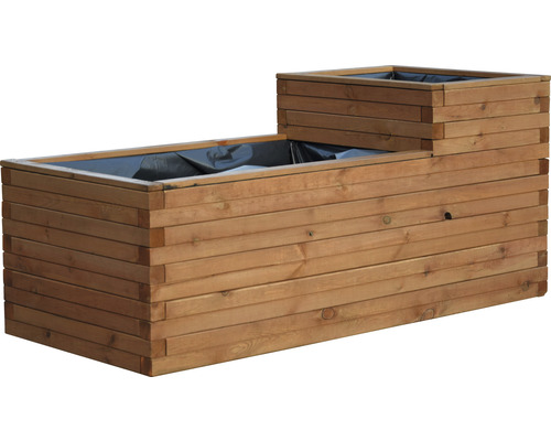 Hochbeet aus Holz mit zwei Ebenen