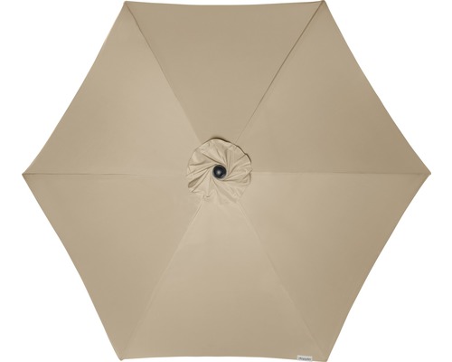 Dach eines Sonnenschirms mit sechseckiger Form von oben