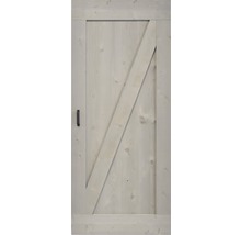 Schiebetür-Komplettset Barn Door Vintage grau grundiert ZBrace Speichen 95x215 cm inkl. Türblatt,Schiebetürbeschlag,Abstandshalter 40 mm und Griff-Set-thumb-3