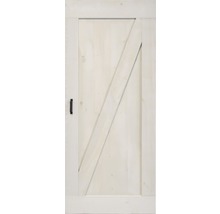Schiebetür-Komplettset Barn Door Vintage weiß grundiert ZBrace Speichen 95x215 cm inkl. Türblatt,Schiebetürbeschlag,Abstandshalter 40 mm und Griff-Set-thumb-3