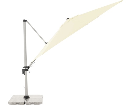 Freiarm-Sonnenschirm mit Steinsockel