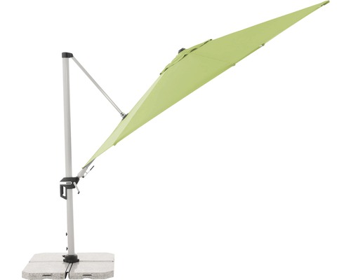 Freiarmschirm mit Steinfuß für den Außenbereich