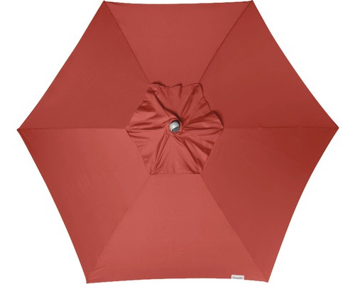 Detailansicht eines Sonnenschirms mit sechseckiger Form
