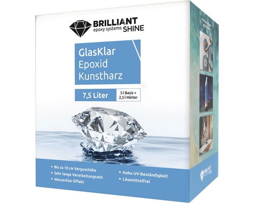 Verpackung mit 7,5 Liter Epoxidharz für Kunstharzanwendungen