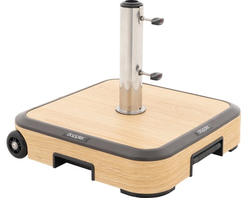 Quadratischer Sonnenschirmständer mit Rädern und Edelstahlrohr