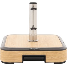 Doppler Schirmständer mit Edelstahlrohr und Holzoptik