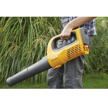 Person hält Akku-Laubbläser Stiga SAB 100 AE.