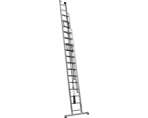 WERNER Seilzugleiter Aluminium 3-teilig 3 x 13 Sprossen Arbeitshöhe 9 m Aluminium Schiebeleiter
