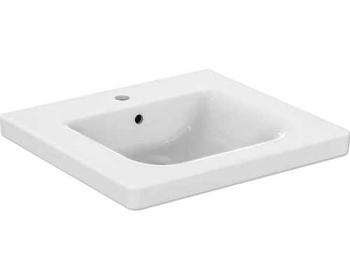 Waschtisch Ideal Standard Connect Freedom unterfahrbar rechteck 60x55,5 cm weiß Keramikwaschbecken mit Hahnloch und Überlauf