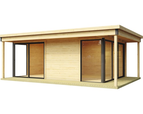 Gartenhaus aus Holz mit Schiebetüren