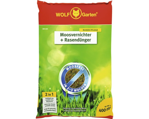 Rasendünger+Moosvernichter Wolf-Garten 14 kg
