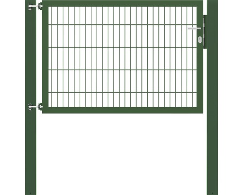 Stabgitter-Einzeltor ALBERTS Flexo Plus Typ 8/6/8 150 x 100 cm inkl. Pfosten 10 x 10 cm grün