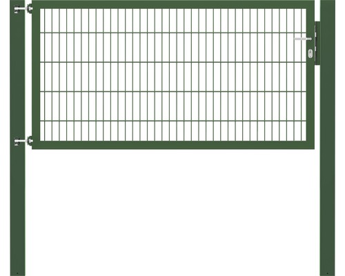 Stabgitter-Einzeltor ALBERTS Flexo Plus Typ 8/6/8 200 x 100 cm inkl. Pfosten 10 x 10 cm grün