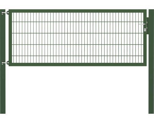 Stabgitter-Einzeltor ALBERTS Flexo Plus Typ 8/6/8 250 x 100 cm inkl. Pfosten 10 x 10 cm grün