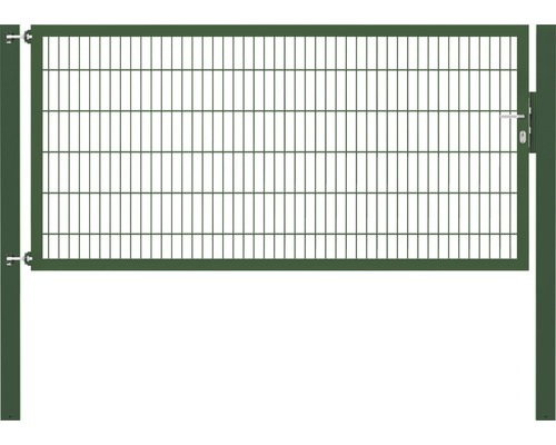 Stabgitter-Einzeltor ALBERTS Flexo Plus Typ 8/6/8 250 x 120 cm inkl. Pfosten 10 x 10 cm grün