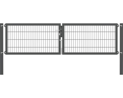 Stabgitter-Doppeltor ALBERTS Flexo Plus Typ 8/6/8 300 x 80 cm inkl. Pfosten 10 x 10 cm anthrazit