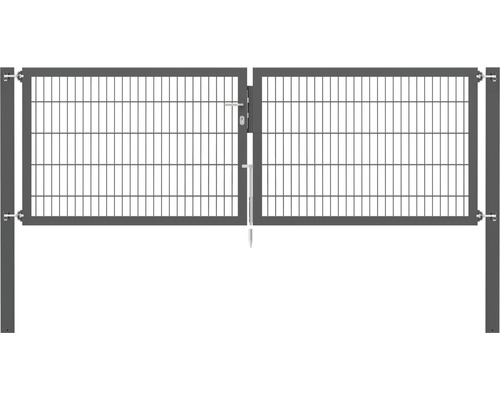 Stabgitter-Doppeltor ALBERTS Flexo Plus 8/6/8 300 x 100 cm inkl. Pfosten 10 x 10 cm anthrazit