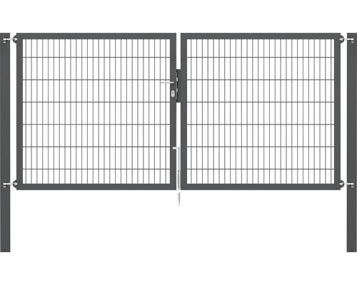 Stabgitter-Doppeltor ALBERTS Flexo Plus Typ 8/6/8 300 x 140 cm inkl. Pfosten 10 x 10 cm anthrazit