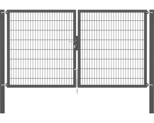 Stabgitter-Doppeltor ALBERTS Flexo Plus Typ 8/6/8 300 x 160 cm inkl. Pfosten 10 x 10 cm anthrazit