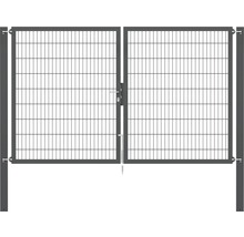 Stabgitter-Doppeltor ALBERTS Flexo Plus Typ 8/6/8 300 x 180 cm inkl. Pfosten 10 x 10 cm anthrazit