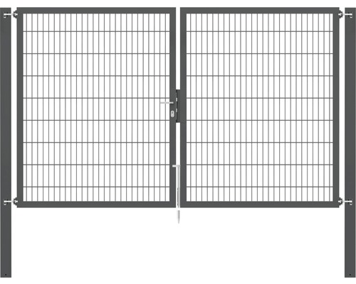 Stabgitter-Doppeltor ALBERTS Flexo Plus 8/6/8 300 x 180 cm inkl. Pfosten 10 x 10 cm anthrazit