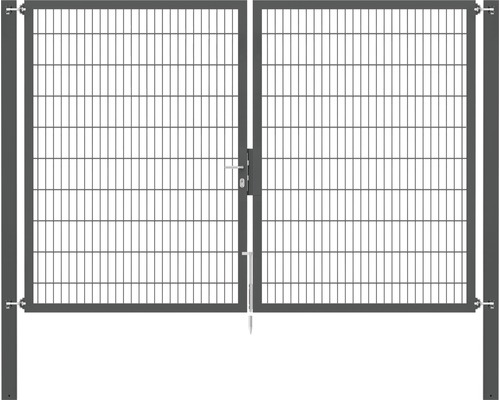 Stabgitter-Doppeltor ALBERTS Flexo Plus 8/6/8 300 x 200 cm inkl. Pfosten 10 x 10 cm anthrazit