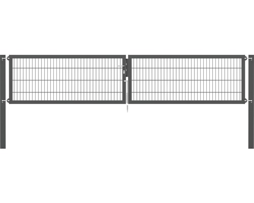 Stabgitter-Doppeltor ALBERTS Flexo Plus 8/6/8 400 x 80 cm inkl. Pfosten 10 x 10 cm anthrazit