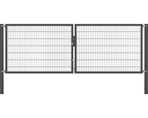 Stabgitter-Doppeltor ALBERTS Flexo Plus Typ 8/6/8 400 x 140 cm inkl. Pfosten 10 x 10 cm anthrazit