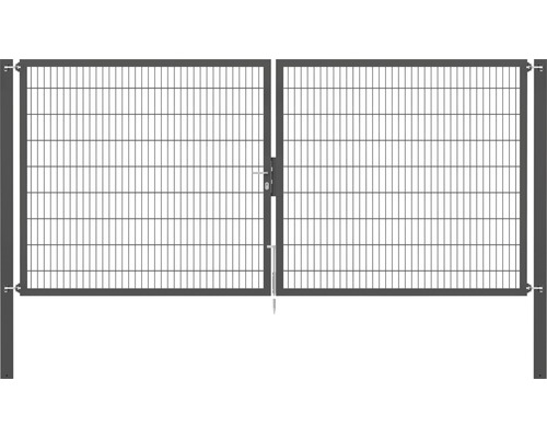 Stabgitter-Doppeltor ALBERTS Flexo Plus 8/6/8 400 x 180 cm inkl. Pfosten 10 x 10 cm anthrazit