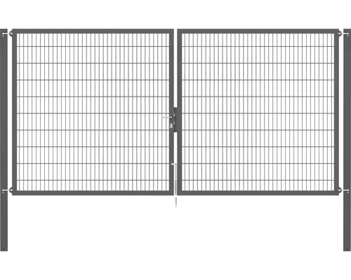 Stabgitter-Doppeltor ALBERTS Flexo Plus Typ 8/6/8 400 x 200 cm inkl. Pfosten 10 x 10 cm anthrazit