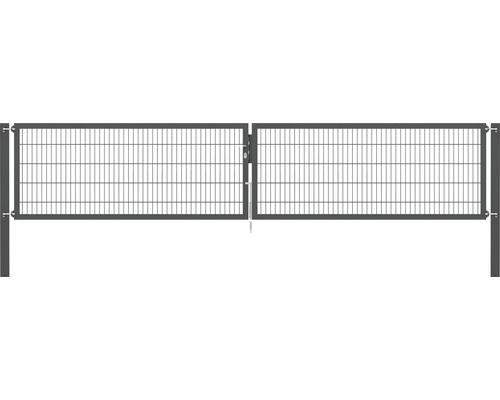 Stabgitter-Doppeltor ALBERTS Flexo Plus Typ 8/6/8 500 x 100 cm inkl. Pfosten 10 x 10 cm anthrazit