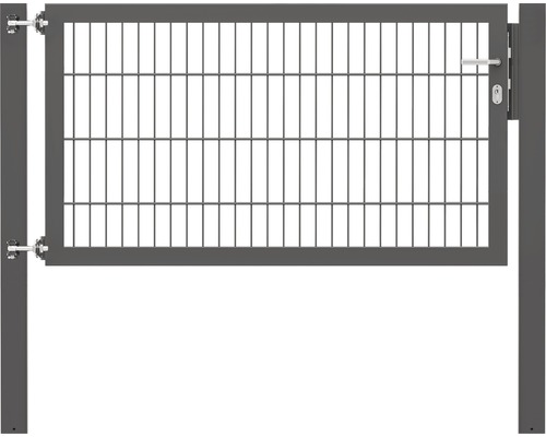 Stabgitter-Einzeltor ALBERTS Flexo Plus Typ 8/6/8 150 x 80 cm inkl. Pfosten 10 x 10 cm anthrazit