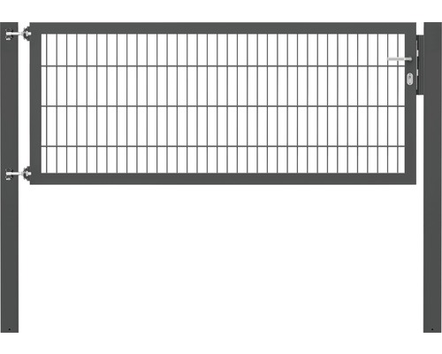 Stabgitter-Einzeltor ALBERTS Flexo Plus Typ 8/6/8 200 x 80 cm inkl. Pfosten 10 x 10 cm anthrazit