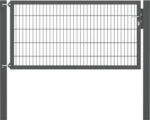 Stabgitter-Einzeltor ALBERTS Flexo Plus Typ 8/6/8 200 x 100 cm inkl. Pfosten 10 x 10 cm anthrazit