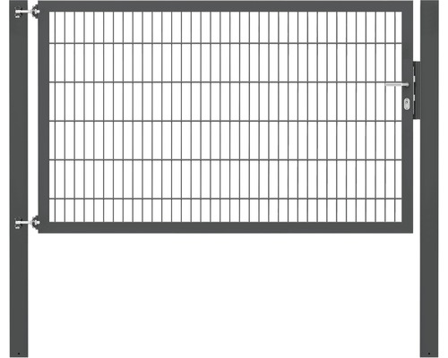 Stabgitter-Einzeltor ALBERTS Flexo Plus Typ 8/6/8 200 x 120 cm inkl. Pfosten 10 x 10 cm anthrazit