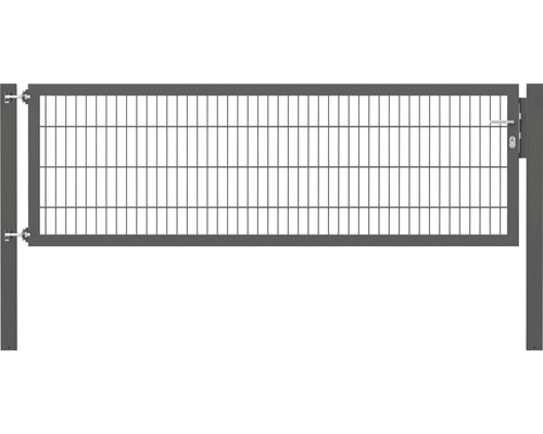 Stabgitter-Einzeltor ALBERTS Flexo Plus Typ 8/6/8 250 x 80 cm inkl. Pfosten 10 x 10 cm anthrazit