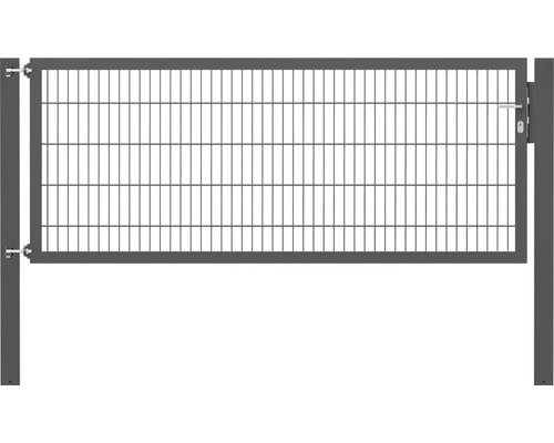 Stabgitter-Einzeltor ALBERTS Flexo Plus Typ 8/6/8 250 x 100 cm inkl. Pfosten 10 x 10 cm anthrazit