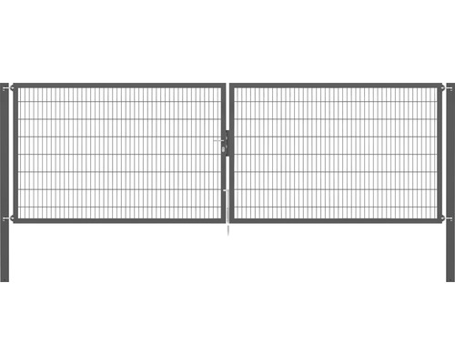 Stabgitter-Doppeltor ALBERTS Flexo Plus Typ 8/6/8 500 x 160 cm inkl. Pfosten 10 x 10 cm anthrazit