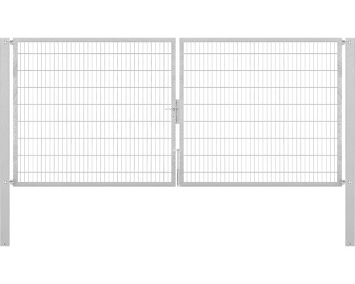 Stabgitter-Doppeltor ALBERTS Flexo Plus Typ 8/6/8 400 x 160 cm inkl. Pfosten 10 x 10 cm feuerverzinkt